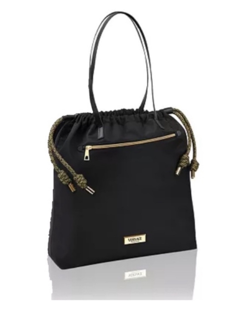 Versace 🔥 Black Tote with Gold Accents